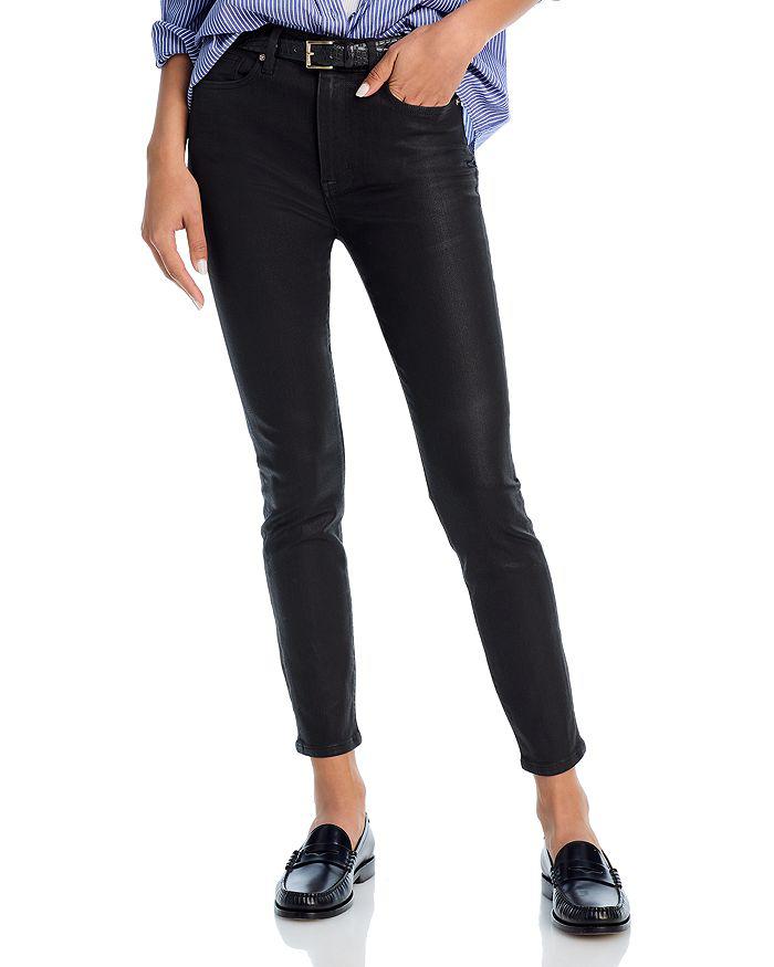 FRAME The Alix High Rise Skinny Jeans in Black Coat