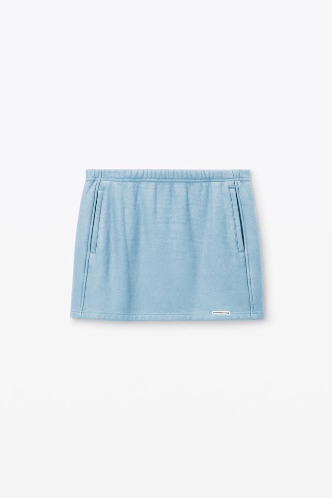 Alexander Wang Light Blue Cotton Terry Miniskirt