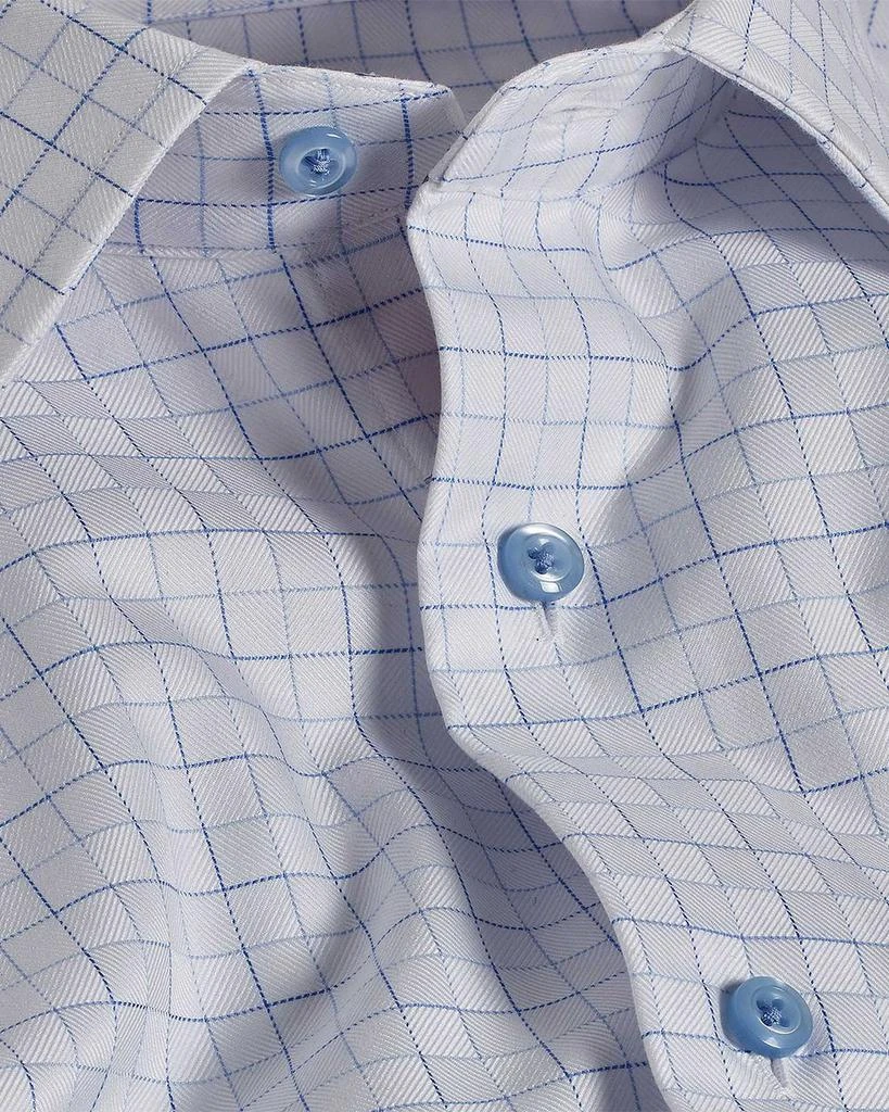 David Donahue Trim Fit Herringbone Check Dress Shirt 2