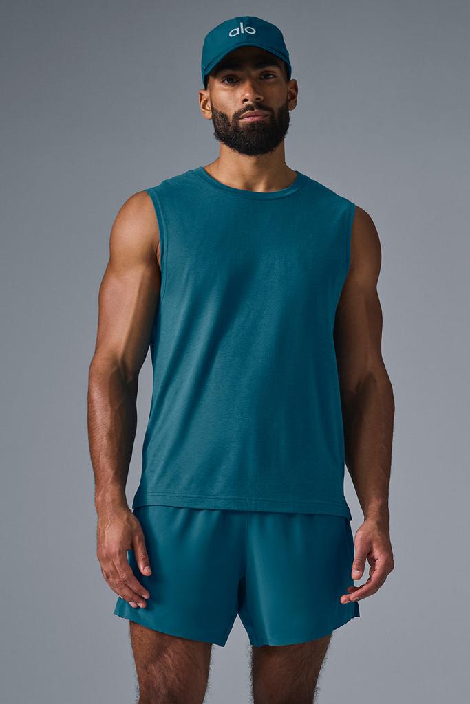 Alo The Triumph Muscle Tank - Oceanic Teal