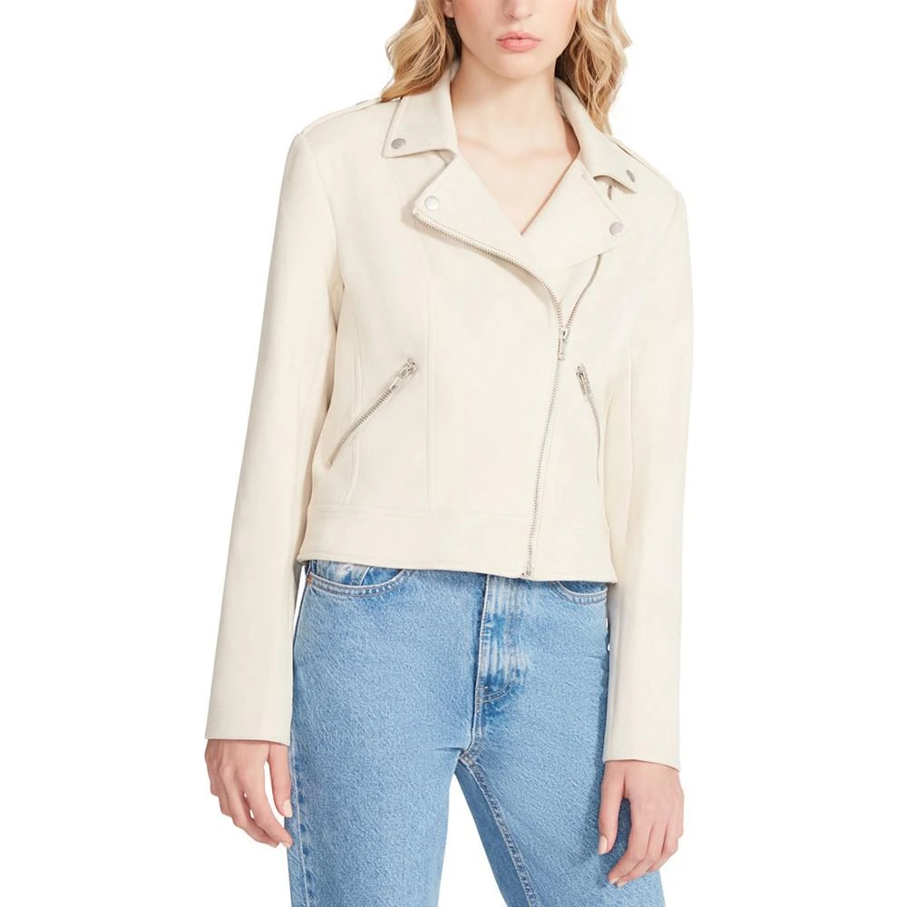 Steve Madden Women's Faux-Suede Zip-Front Moto Jacket 1