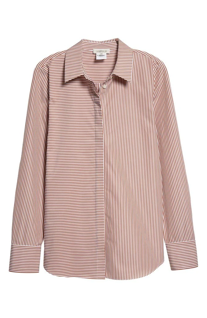 Lafayette 148 New York Scottie Stripe Button-Up Shirt 6