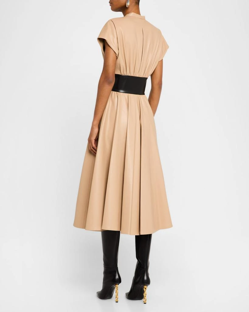 Alexis Viktoria Vegan Leather Midi Dress 3