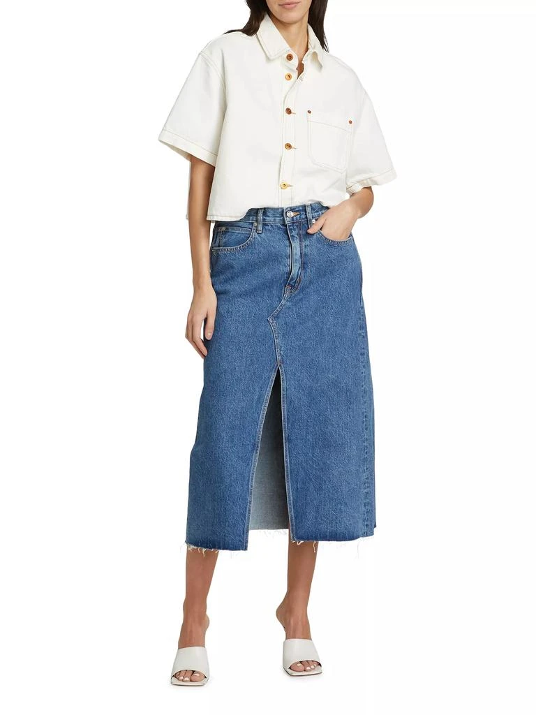 SLVRLAKE Denim A-Line Midi-Skirt 2