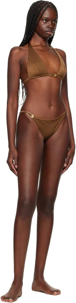 Versace Brown Safety Pin Bikini Top 4