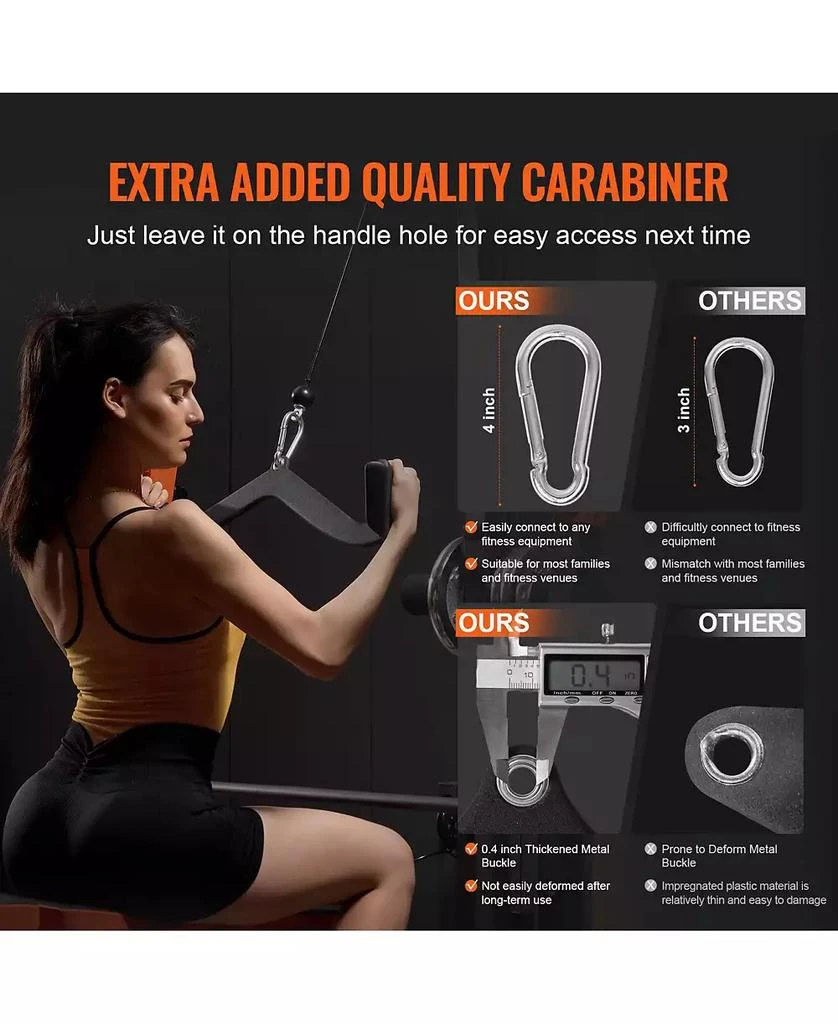 SUGIFT SUGFIT LAT Pulldown Bar Set 7-Piece Cable Row T-Bar V-Bar Attachments Rubber Grip 4