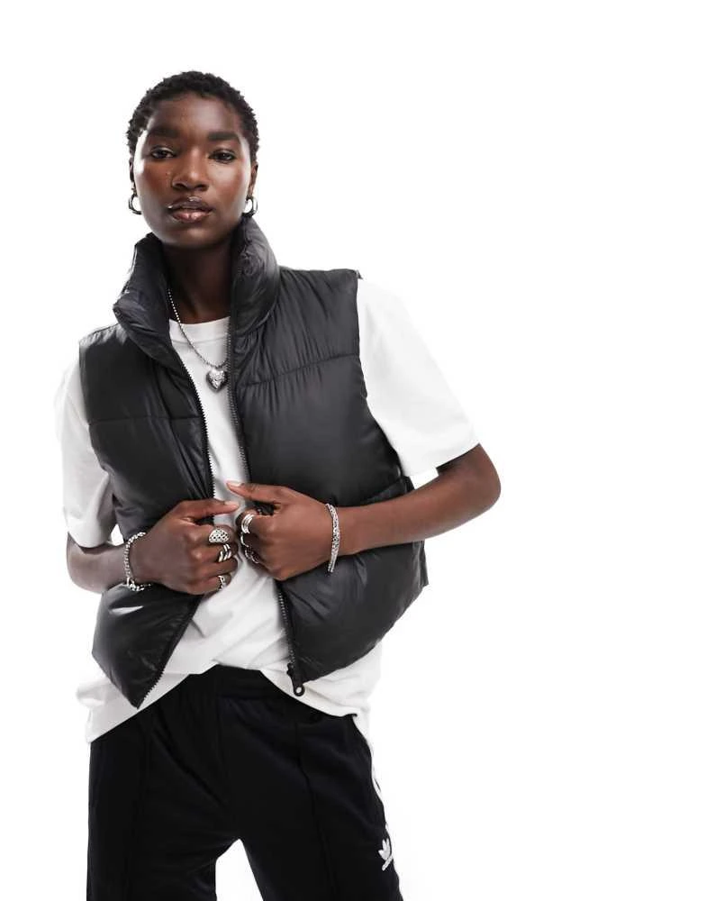 ONLY ONLY cropped high neck gilet in black 1