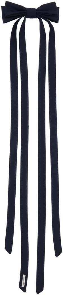Sandy Liang Navy Hikari Bow Hair Clip 1