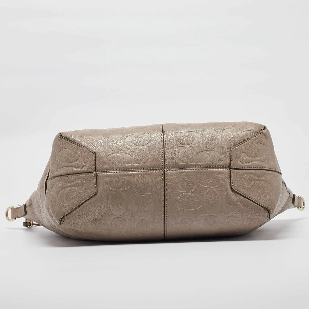 Coach Coach Beige Signature Embossed Leather Bleecker Zip Tote 16