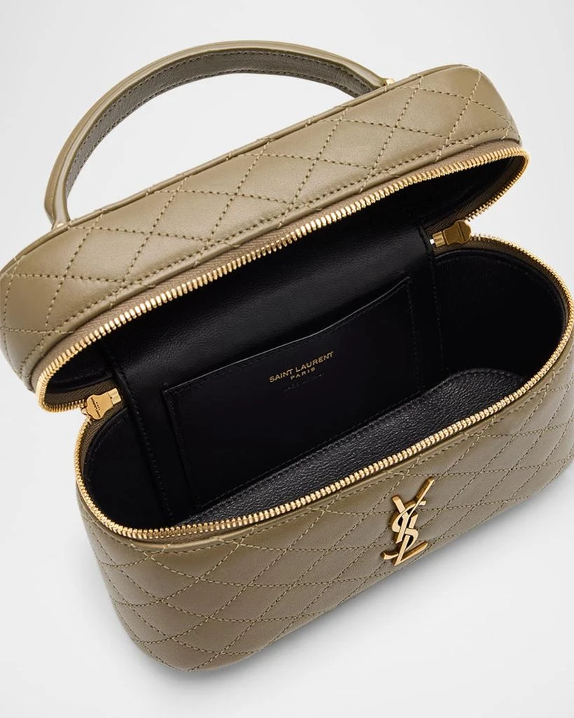 Yves Saint Laurent Gabby Mini Vanity Case in Quilted Leather with Gold Hardware 5