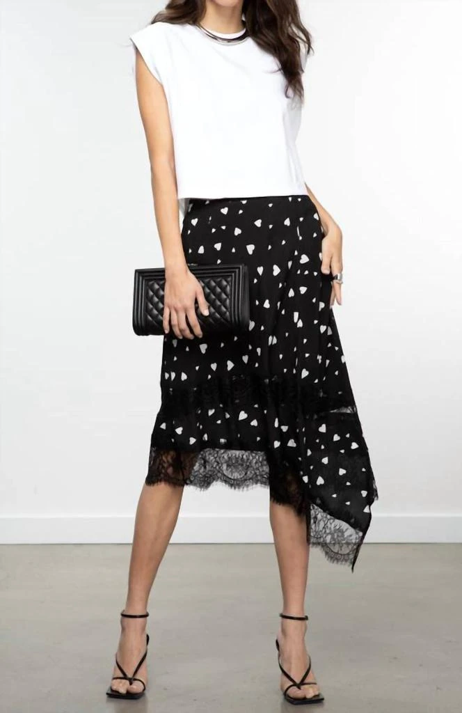 Essentiel Zanary Lace Detail Skirt In Black 1