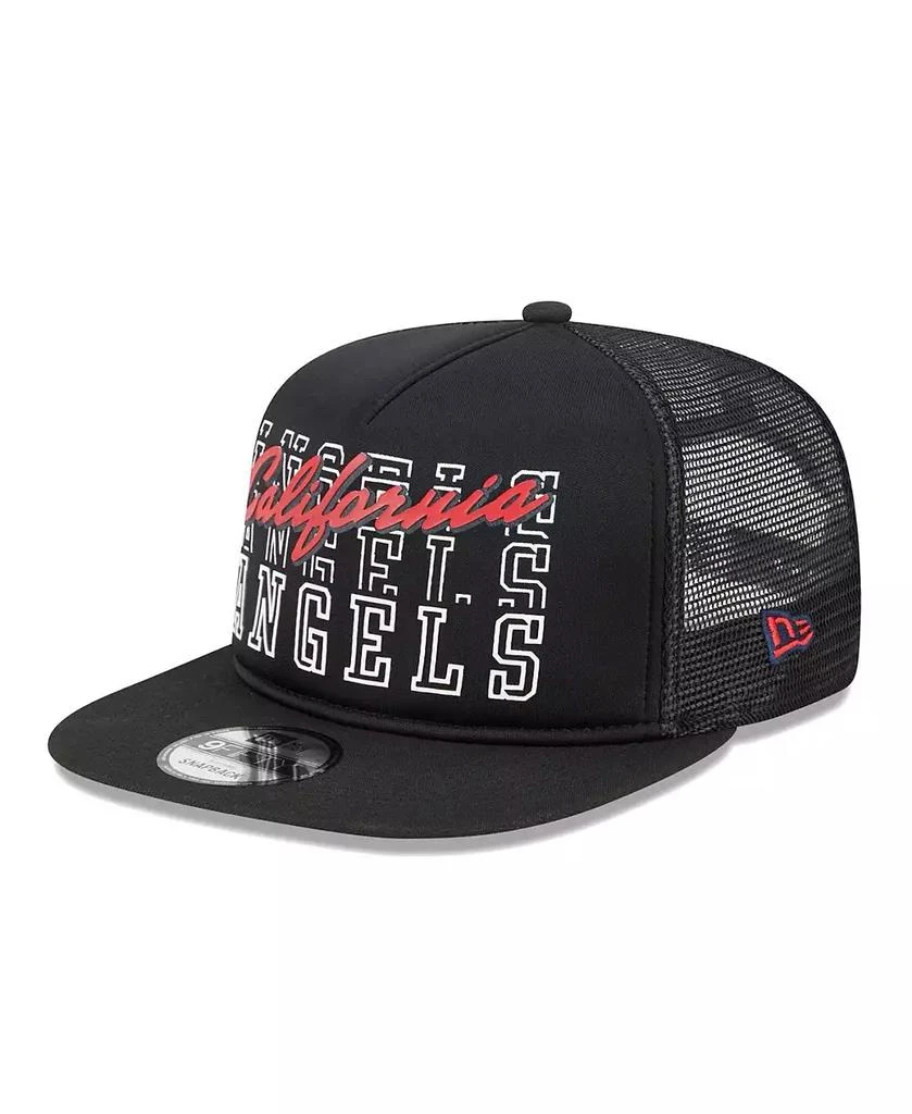 New Era Men's Black California Angels Cooperstown Collection Street Team A-Frame Trucker 9FIFTY Snapback Hat 4