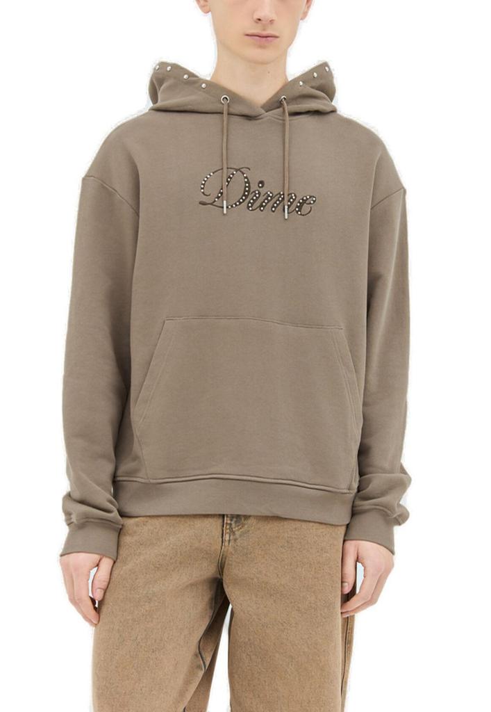 Dime Dime Logo Embellished Drawstring Hoodie