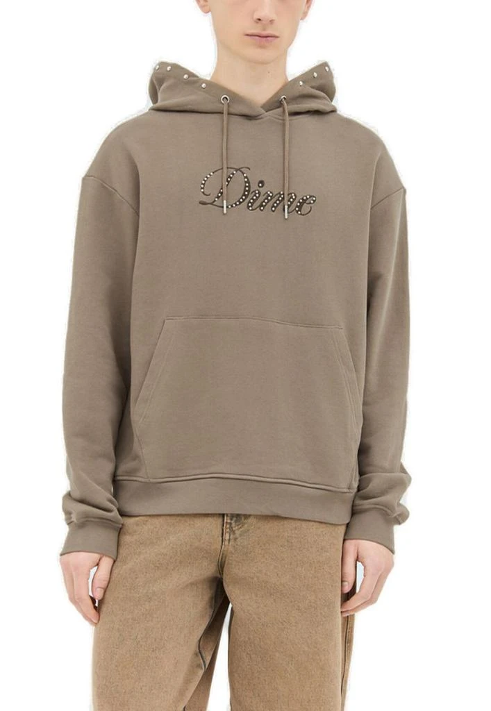 Dime Dime Logo Embellished Drawstring Hoodie 1