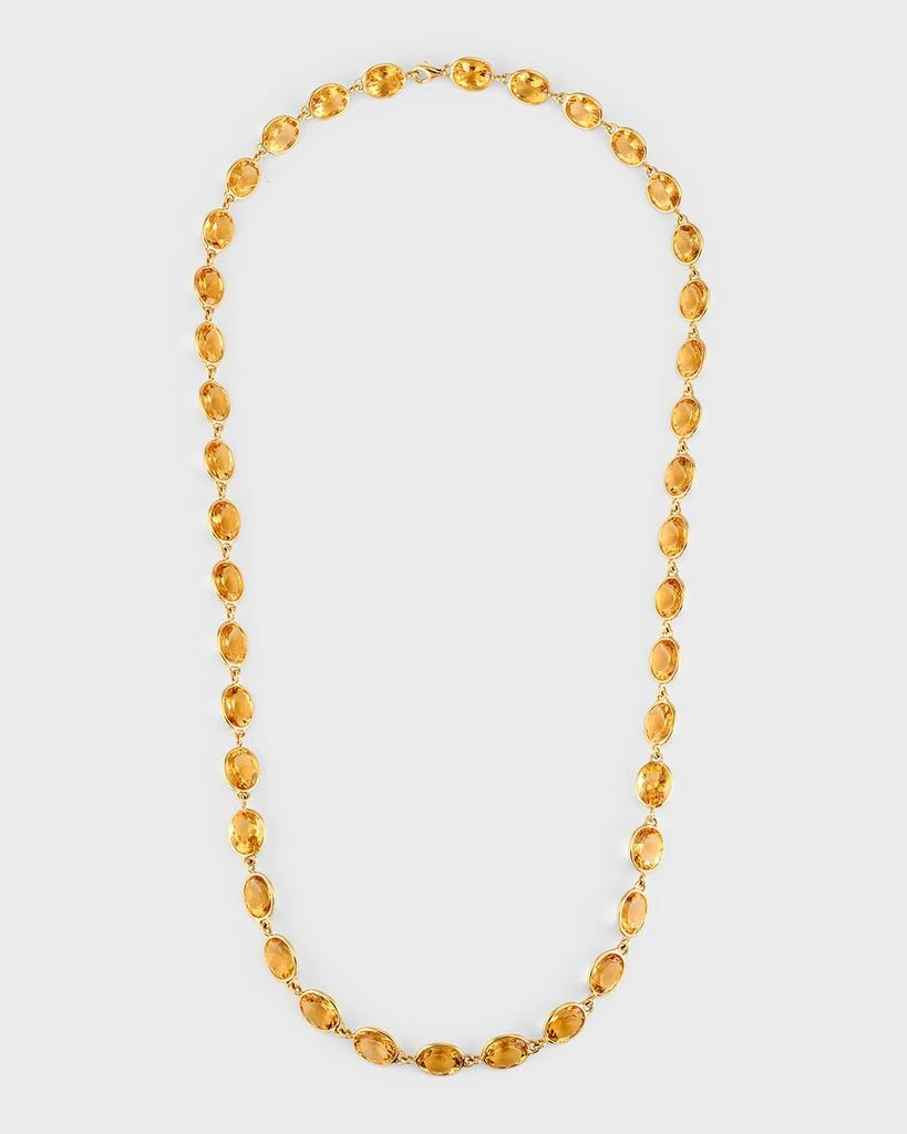Piranesi 18K Yellow Gold 40 Oval Citrine Long Necklace, 24"L 1