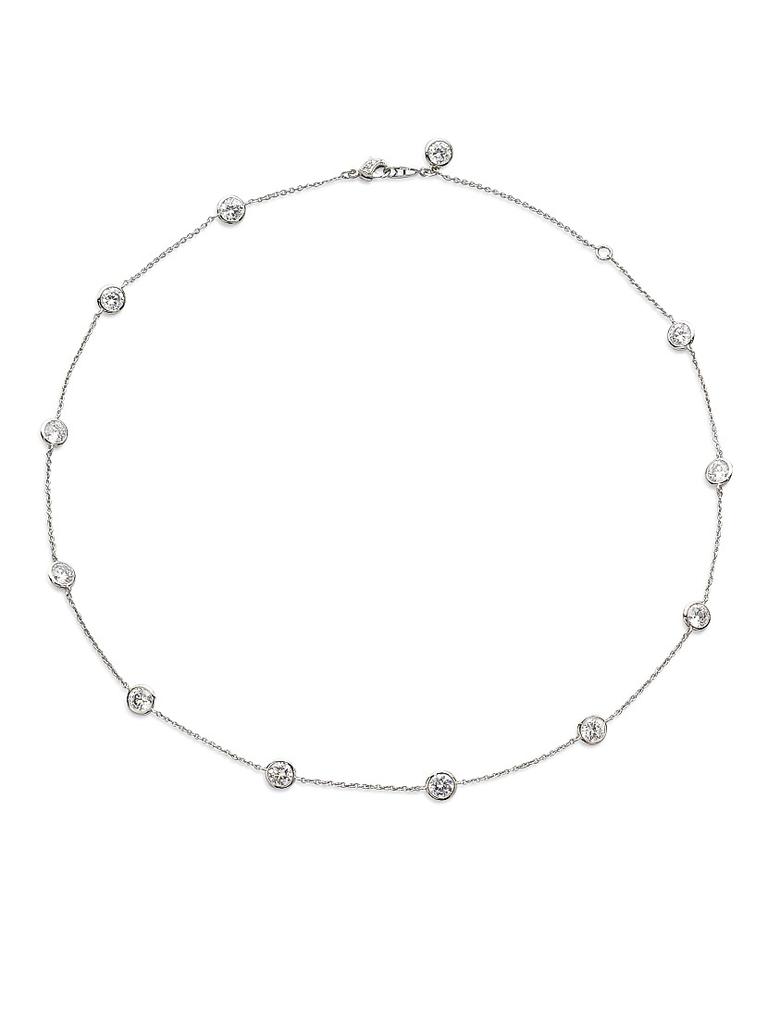Adriana Orsini Sterling Silver & Cubic Zirconia Bezel-Set Station Necklace