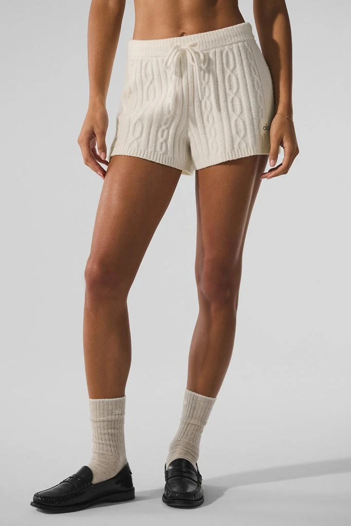 Alo Cable Knit Winter Bliss Short - Ivory 3