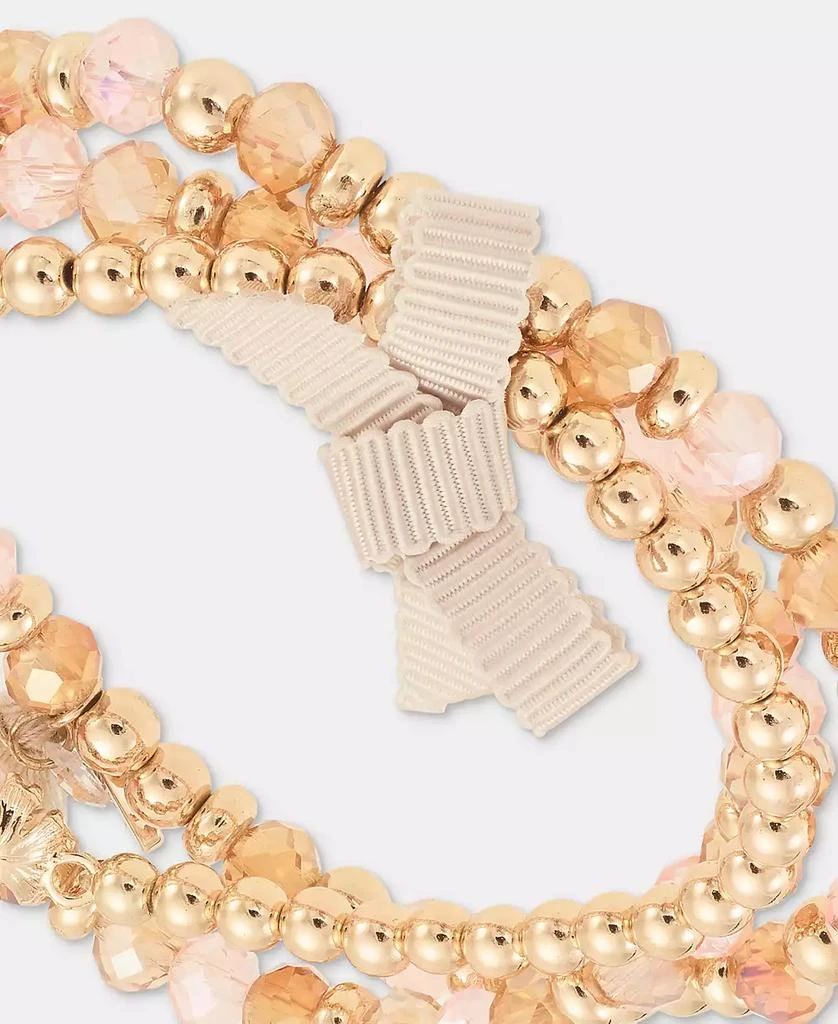 Lonna 
Lilly Colored Stone 3 Row Flower Beaded Stretch Bracelet 2