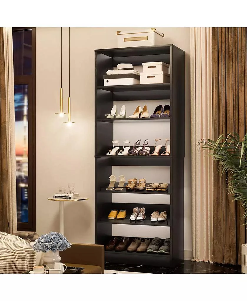 Aheaplus 6-Tier Shoe Rack Tower, 80
Floor Standing Wooden Shoe Organizer 2