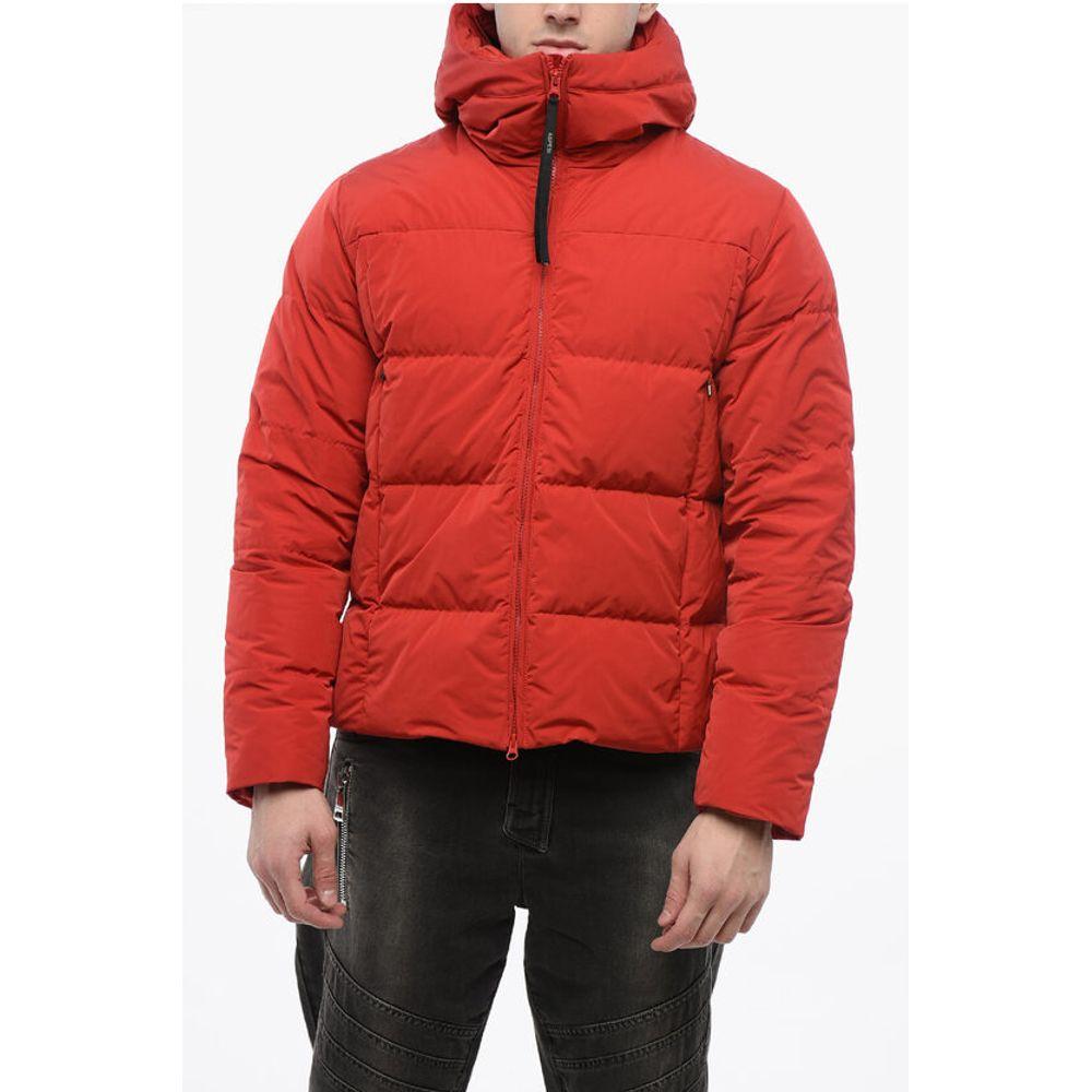 ASPESI Hooded Quilted Down Jacket with Front Men's Zip