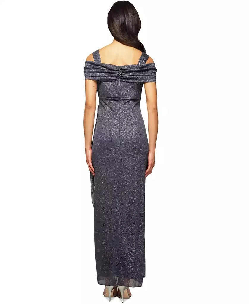 Alex Evenings Alex s Cold-Shoulder Draped Metallic Gown 2