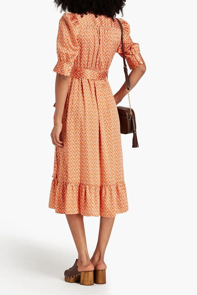 Sandro Printed satin-twill midi wrap dress 3