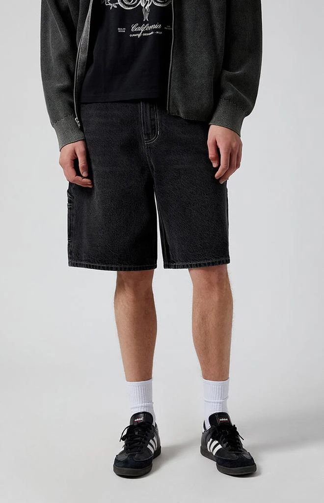 PacSun Black Baggy Denim Carpenter Shorts 2