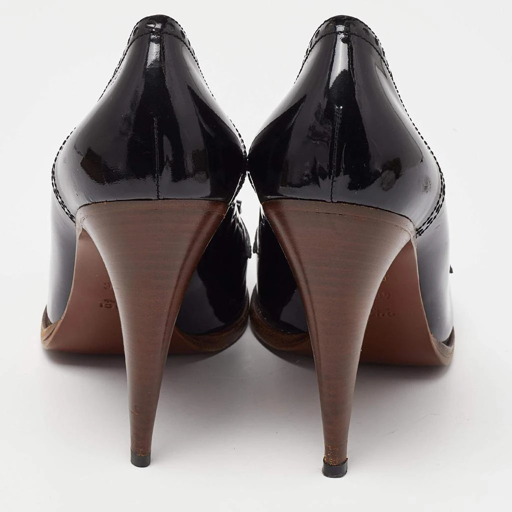 Gucci Gucci Black Brogue Patent Leather Horsebit Fringe Detail Loafer Pumps Size 40.5 5