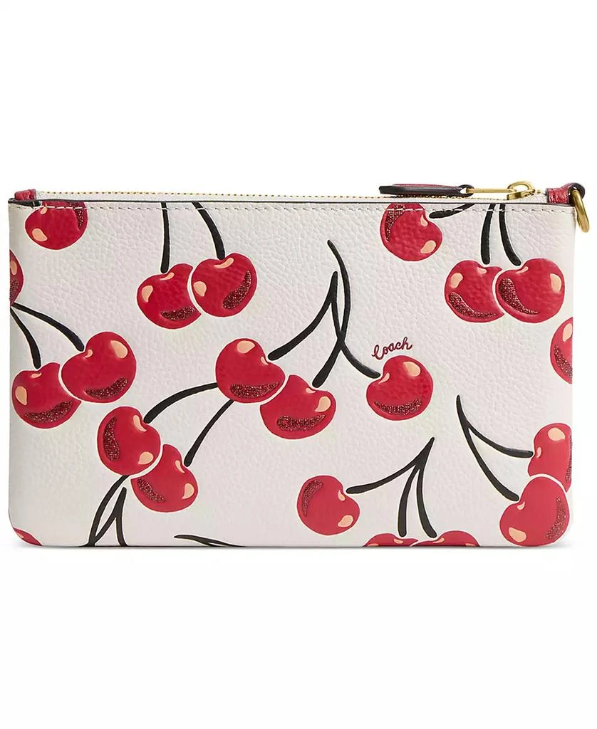 COACH Small Cherry Print Leather Wristlet 2