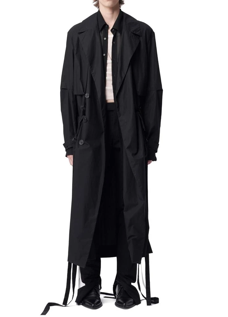 ANN DEMEULEMEESTER Ronny long trench coat oiled compact popeline 2