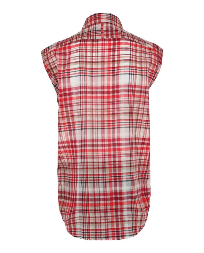 Salvatore Ferragamo Plaid Print Sleeveless Shirt 2
