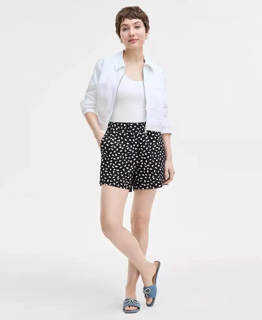 On 34th Women's Paint Dot Linen-Blend Pull-On Shorts, Exclusively at Macy's 1