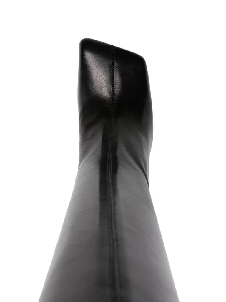 Amina Muaddi THIGH HIGH LEATHER HEEL BOOTS 3