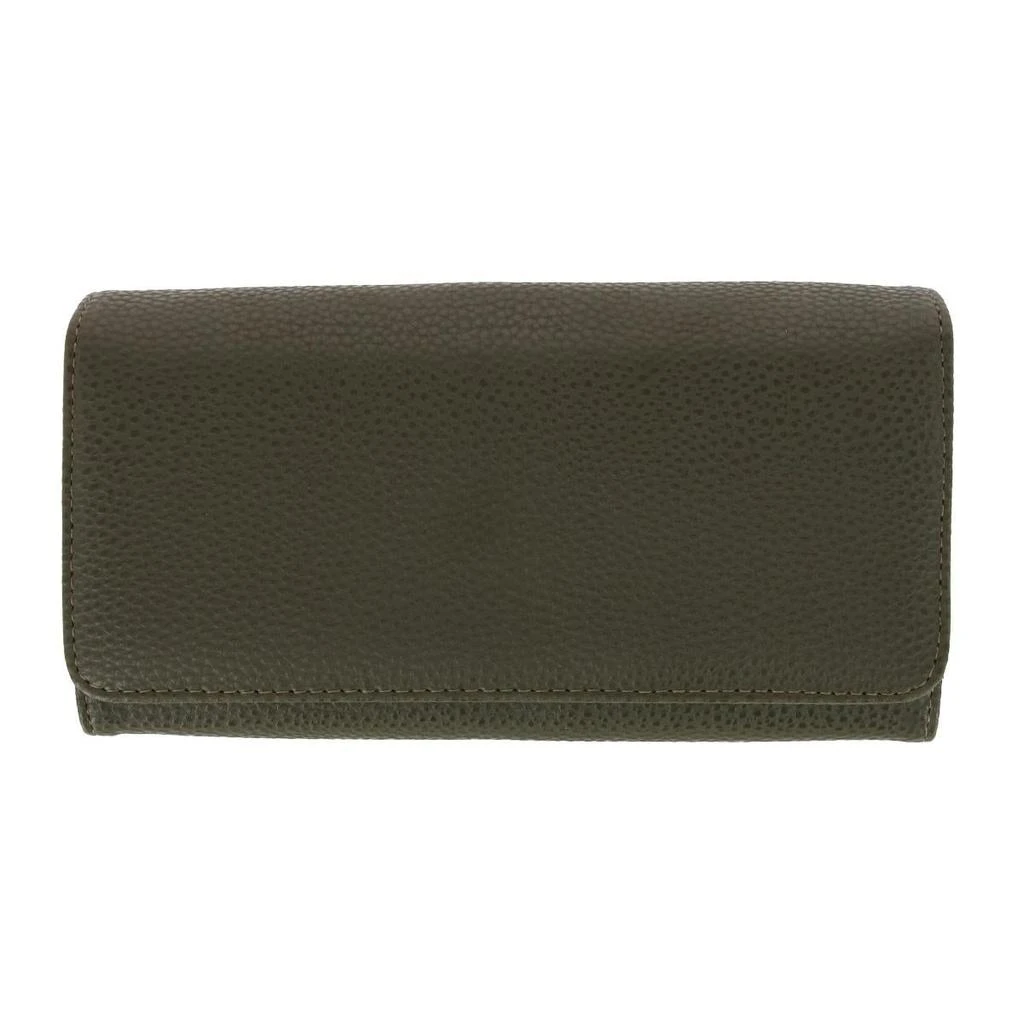 Buxton Women's Solid Colored Vegan Leather Bianca Clutch Wallet 7