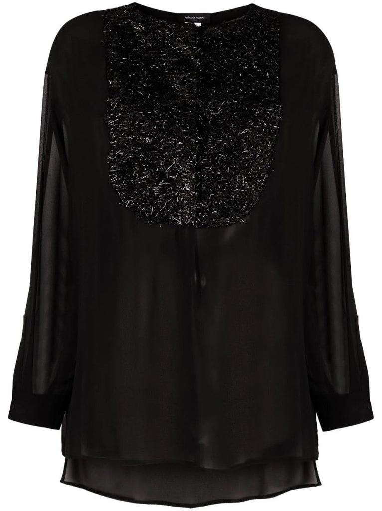 Fabiana Filippi Sheer Black Blouse