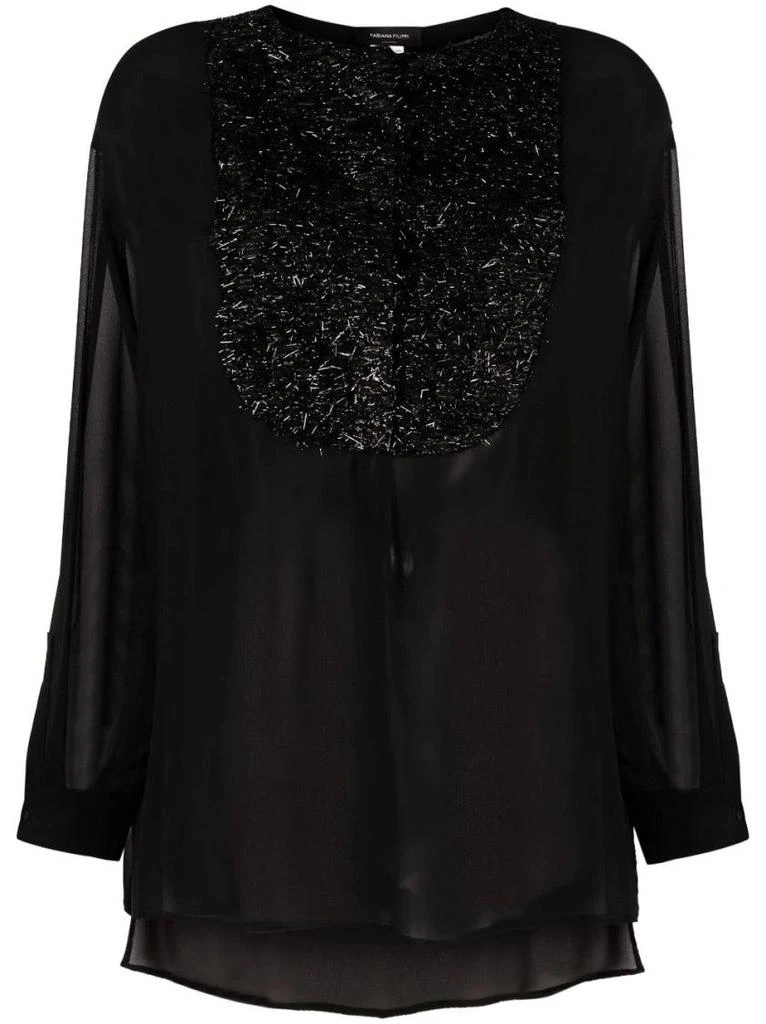 Fabiana Filippi Sheer Black Blouse 1