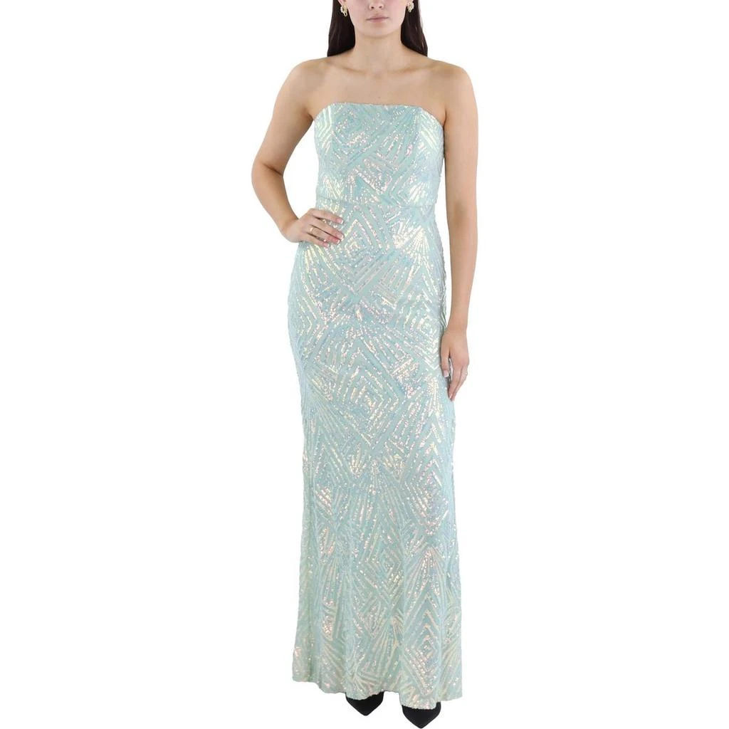 Speechless Juniors Womens Embellished Strapless Evening Dress 3