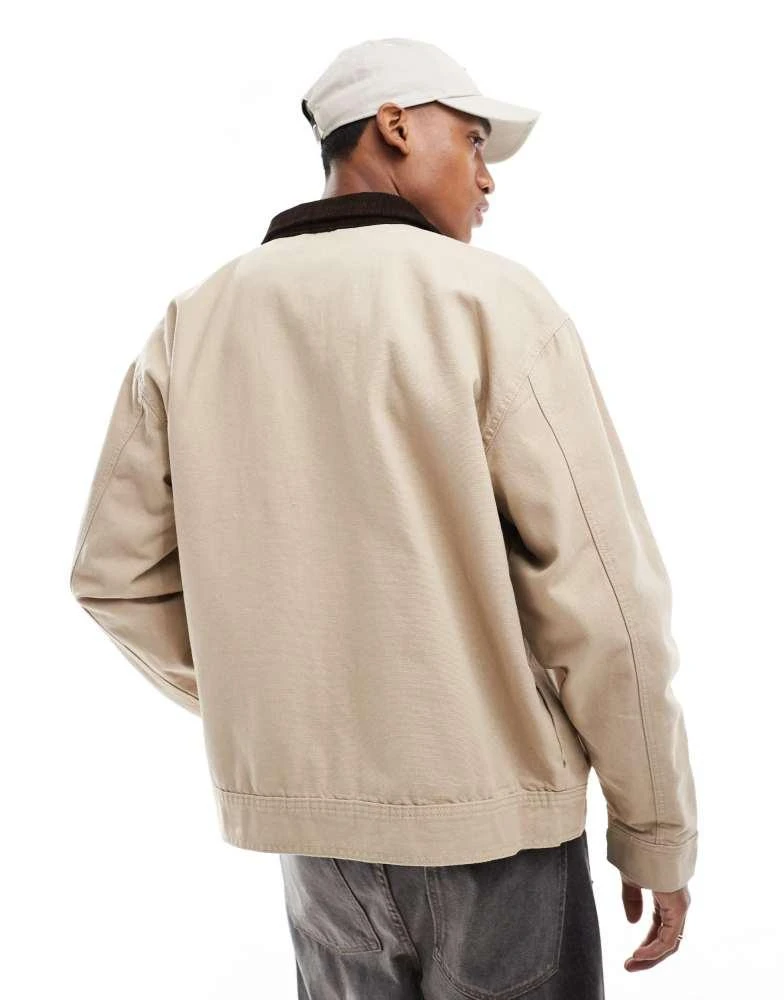 ASOS ASOS DESIGN harrington jacket in washed stone - STONE 3