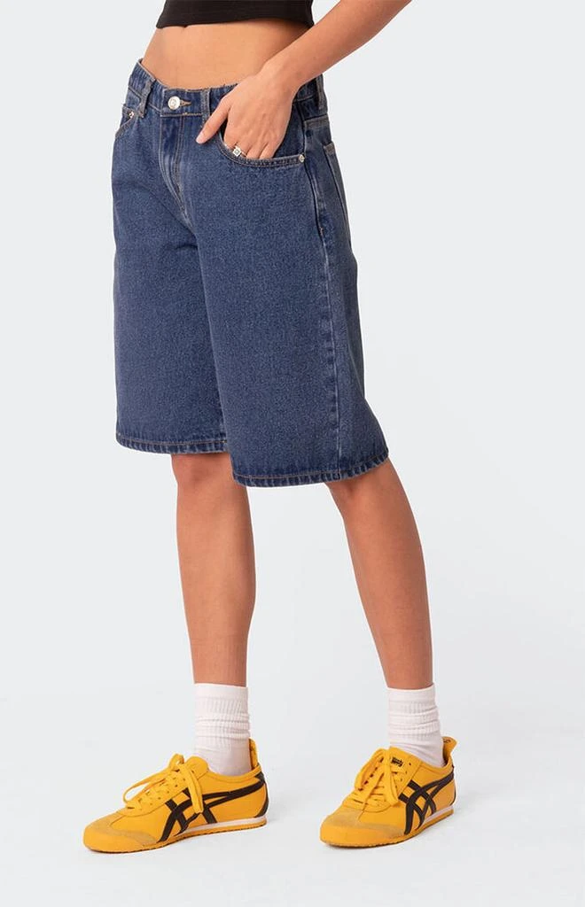 Edikted Oversized Low Rise Denim Bermuda Shorts 3