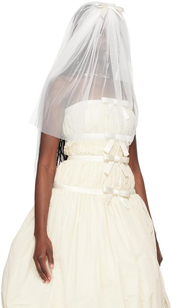 Ashley Williams SSENSE Exclusive White Bow Veil