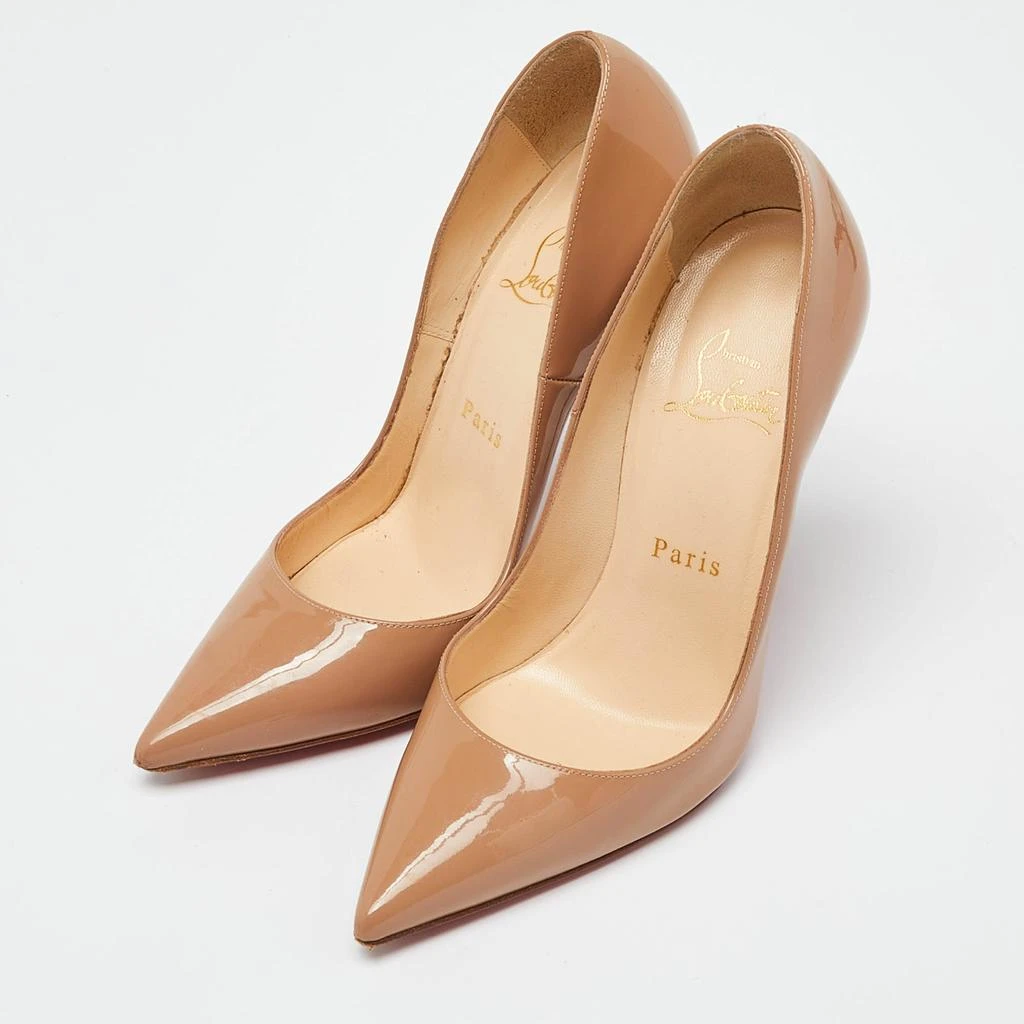 Christian Louboutin Christian Louboutin Beige Patent Leather Pigalle Pointed Toe Pumps Size 36 2