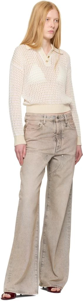 AMIRI Beige Open Back Crochet Polo 4