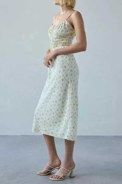 Kiss The Sky Kiss The Sky Mimosa Floral Shirred Midi Dress 3