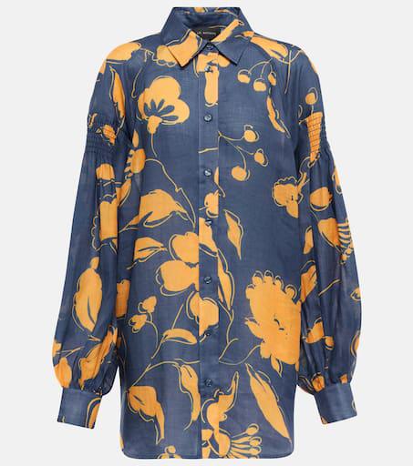 Lee Mathews Floral ramie shirt