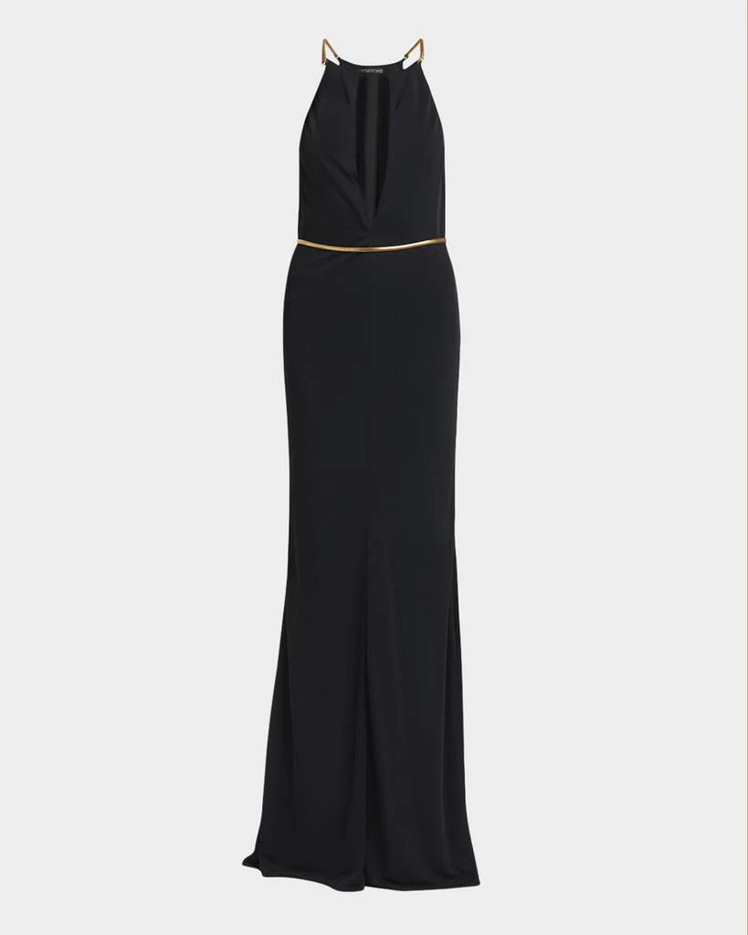 Tom Ford Herringbone-chain Gown - Black