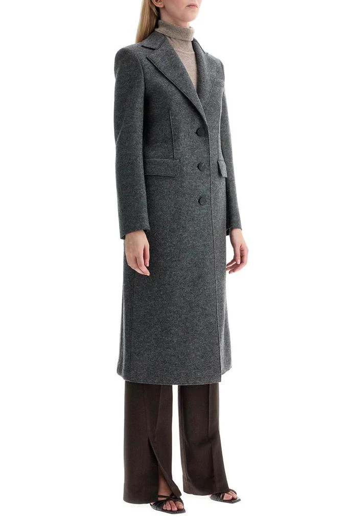 Harris Wharf London single-breasted coat in pressed wool 2