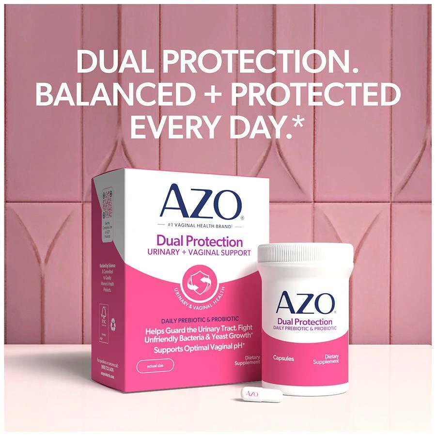 AZO Dual Protection Urinary + Vaginal Support Prebiotic Capsules 7