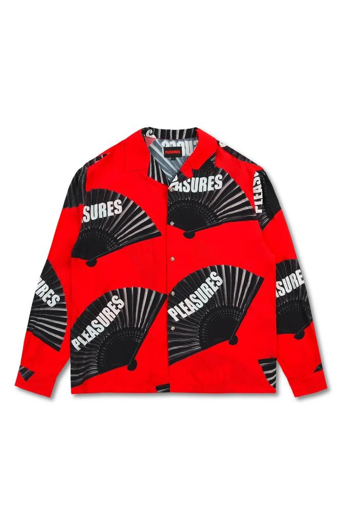 PLEASURES Fans Print Button-Up Shirt 4