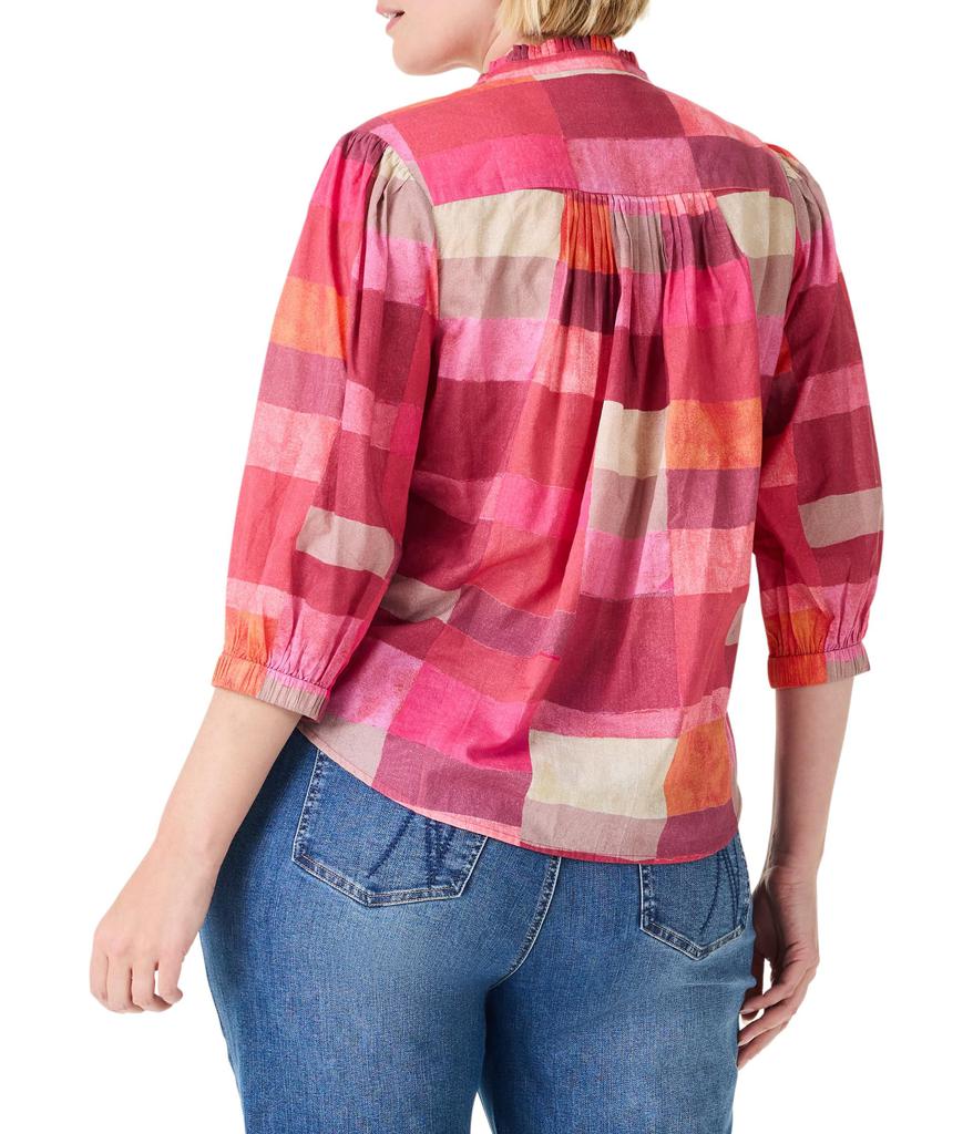NIC+ZOE Plus Sunset Plaid Cotton Girlfriend Shirt