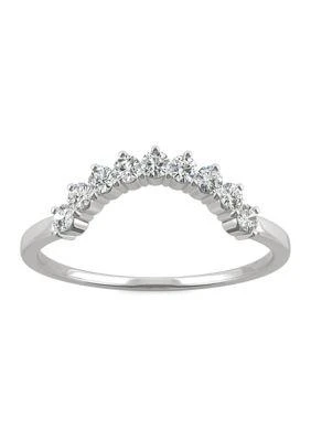Charles 
Colvard 1/4 ct. t.w. Moissanite Contoured Band in 14K White Gold
